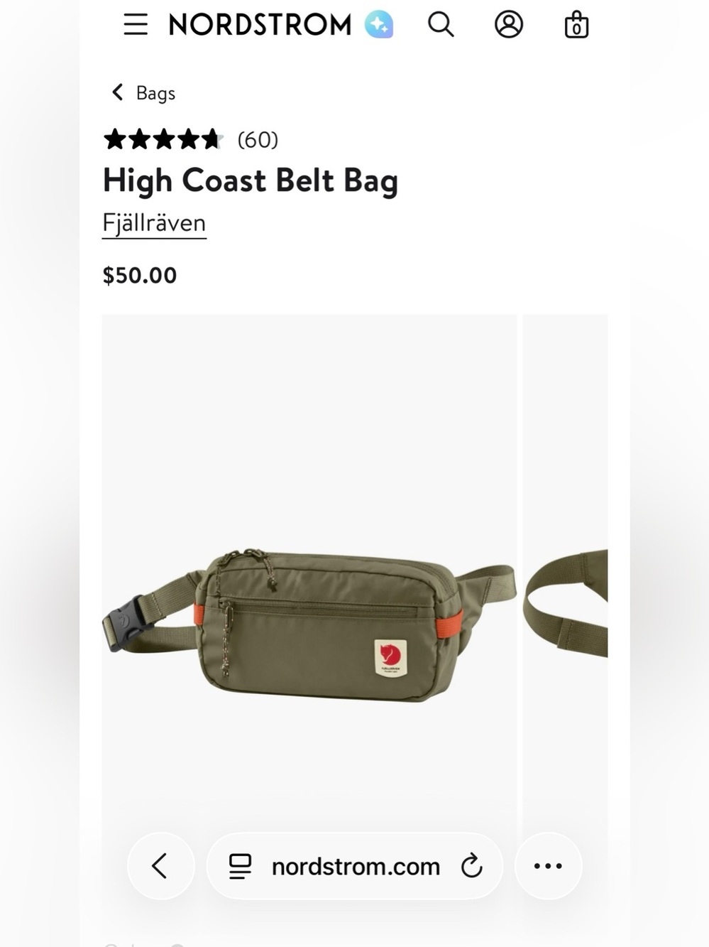 Swedish brand Fjallraven Orange High Coast Belt or Crossbody Bag - Picture 10 of 11